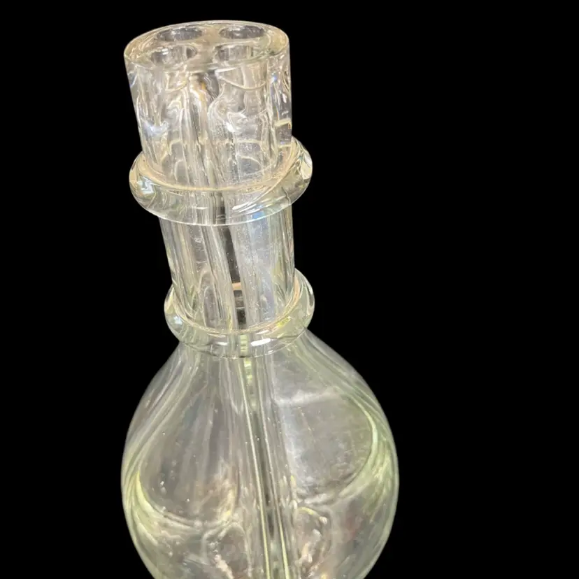 Vintage France Four Chamber Divided Clear Glass Decanter Bottle