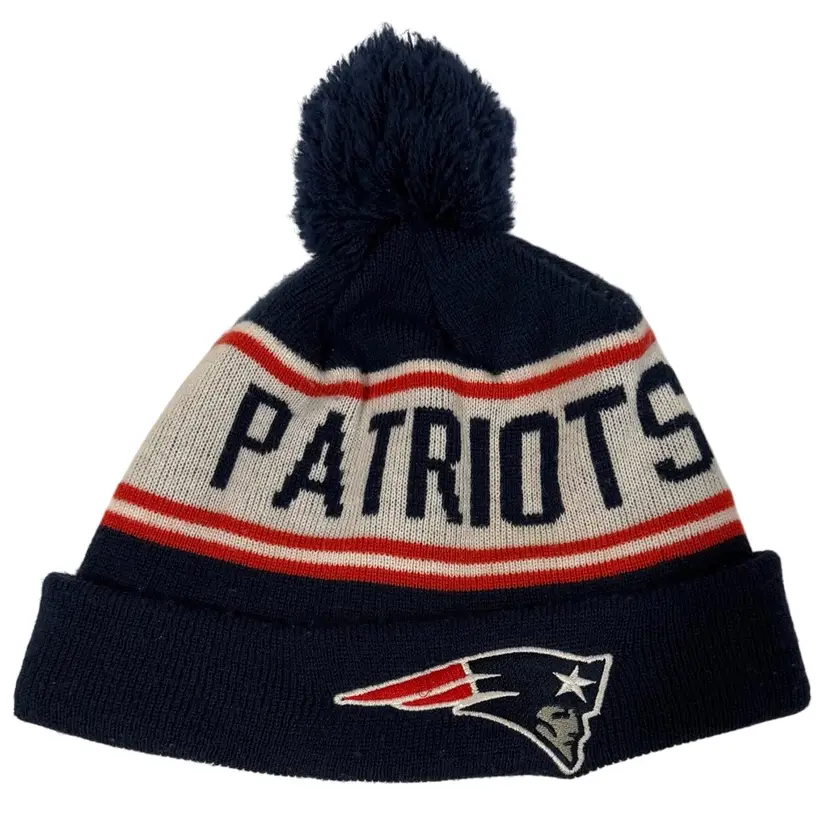 New England Patriots NFL Team Apparel Cuffed Pom Winter Beanie by ‘47 Brand