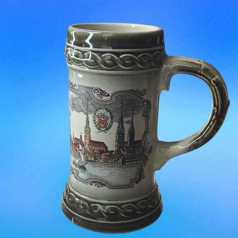 Staffed Beer Stein West Germany
