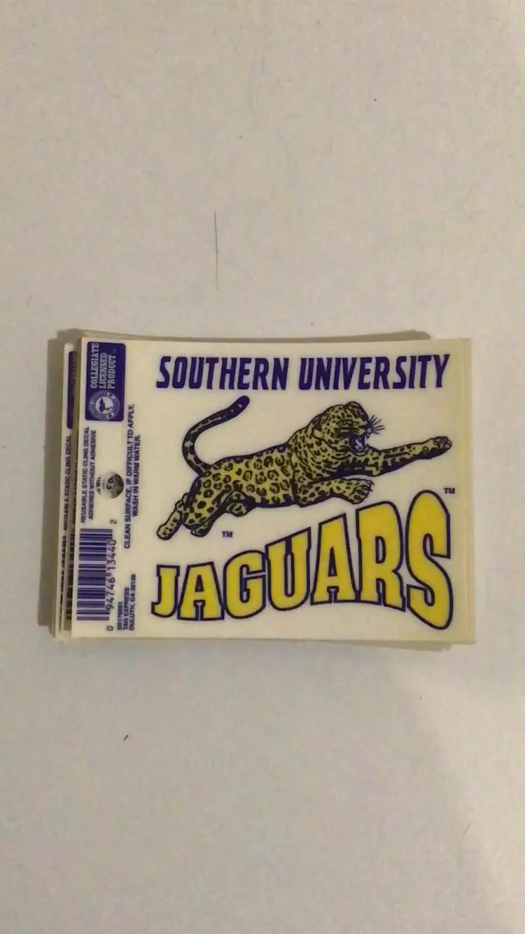 25 Count Southern University Jaguars Static Window Cling Lot