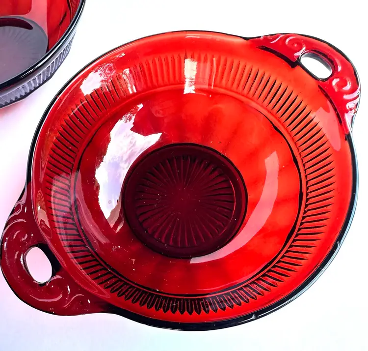 Anchor Hocking Coronation Royal Ruby Red Berry Bowls