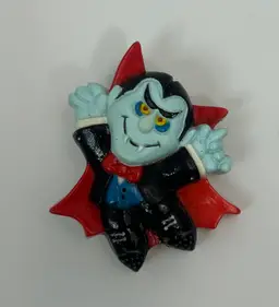 Vintage Hallmark Cards Plastic Vampire Halloween Brooch Pin 1981