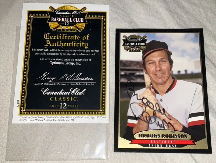 Brooks Robinson signed 1996 Canadian Club Classic Card #2 (Baltimore Orioles)