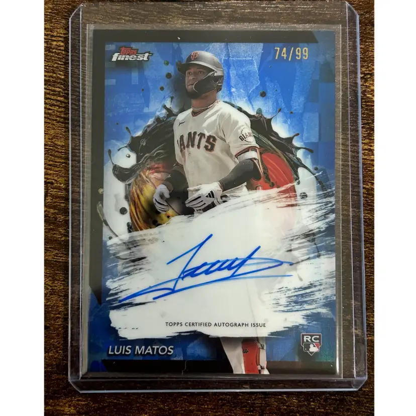 Luis Matos 2024 Finest Blue Auto /99 San Francisco Giants
