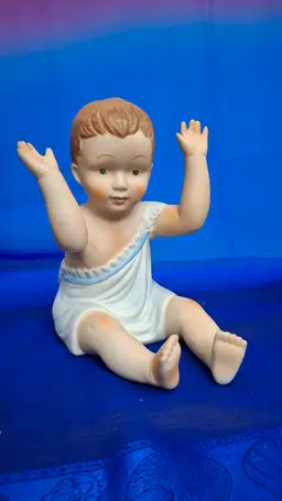 Vintage Piano Baby Boy Figurine | Bisque Porcelain Child Statue | Mid Century Decor