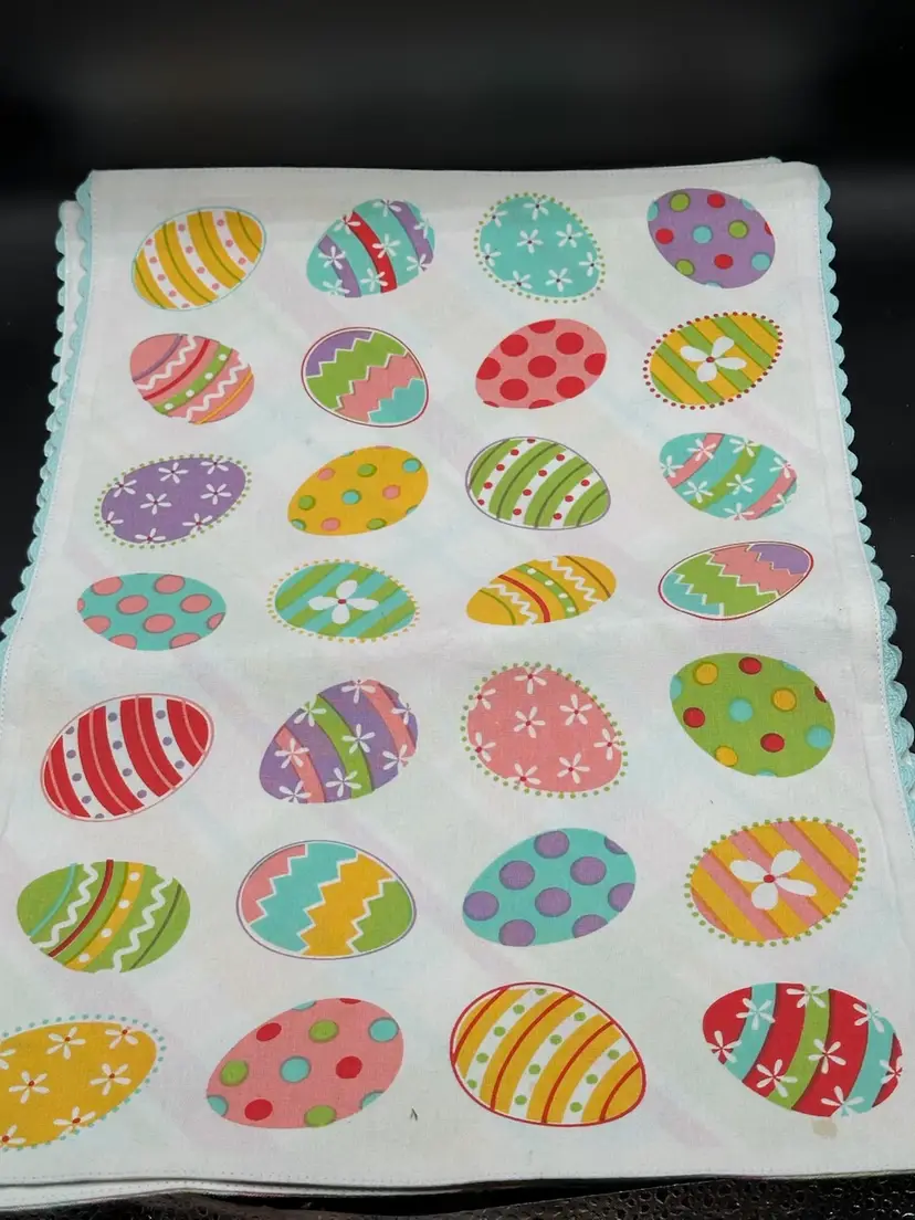 Set of 2 Same Cotton Fabric Printed Placemats,13"x19",EASTER