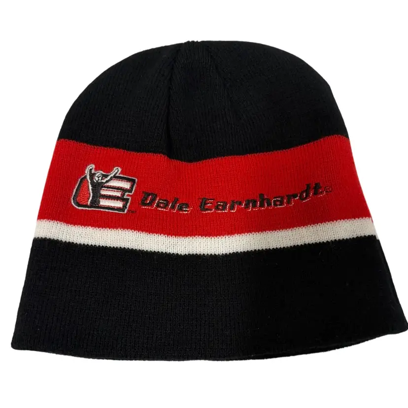 Dale Earnhardt NASCAR Red & Black Colorblock Knitted Unisex Skullcap Beanie