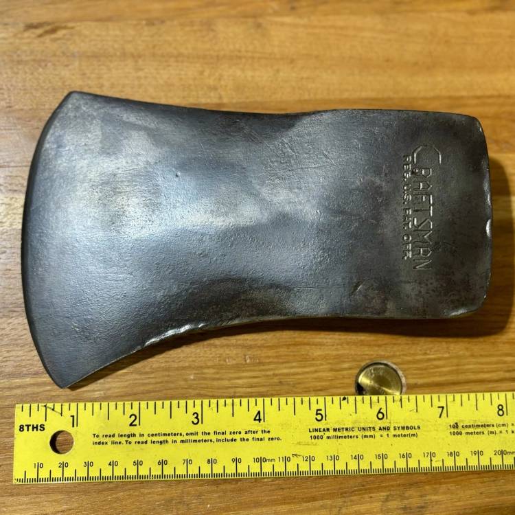 Vintage Big C Logo Craftsman 3 Lb 13 Oz Single Bit Axe Head Made In USA 1950s