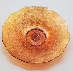 Fenton Persian Medallion Footed Dish Marigold 9"