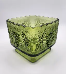Green Glass Candy Dish