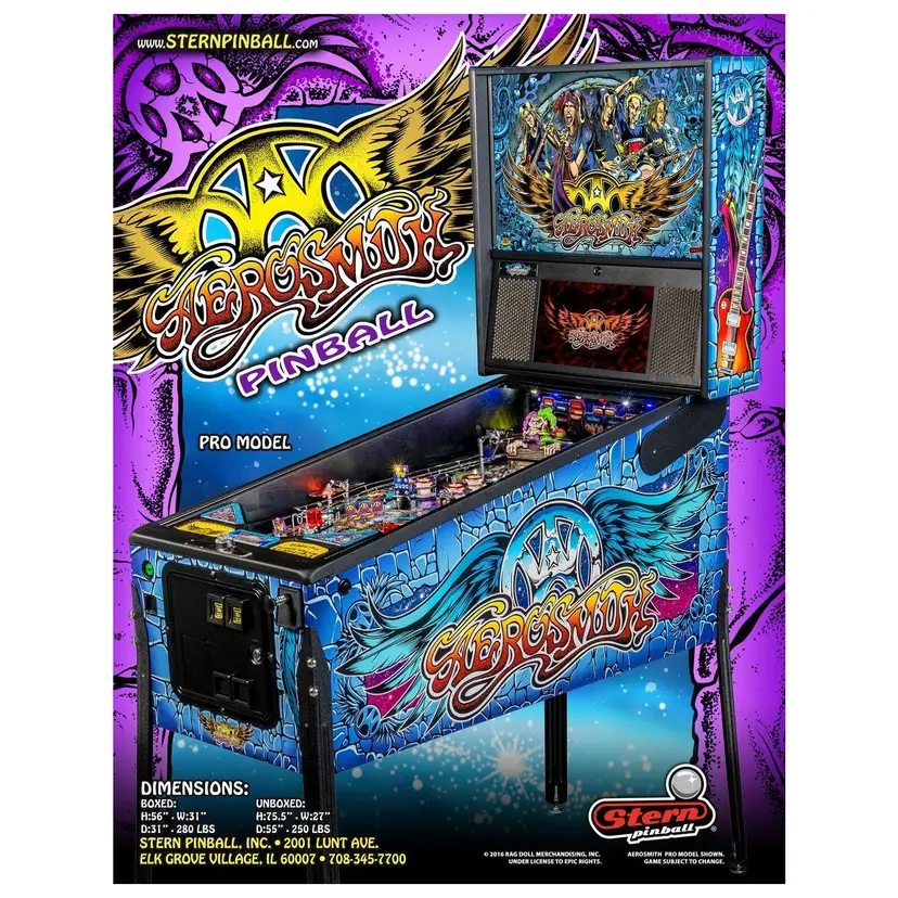 Aerosmith Rock Band Pro Pinball Machine FLYER Original Hard Rock Music Art Print Sheet