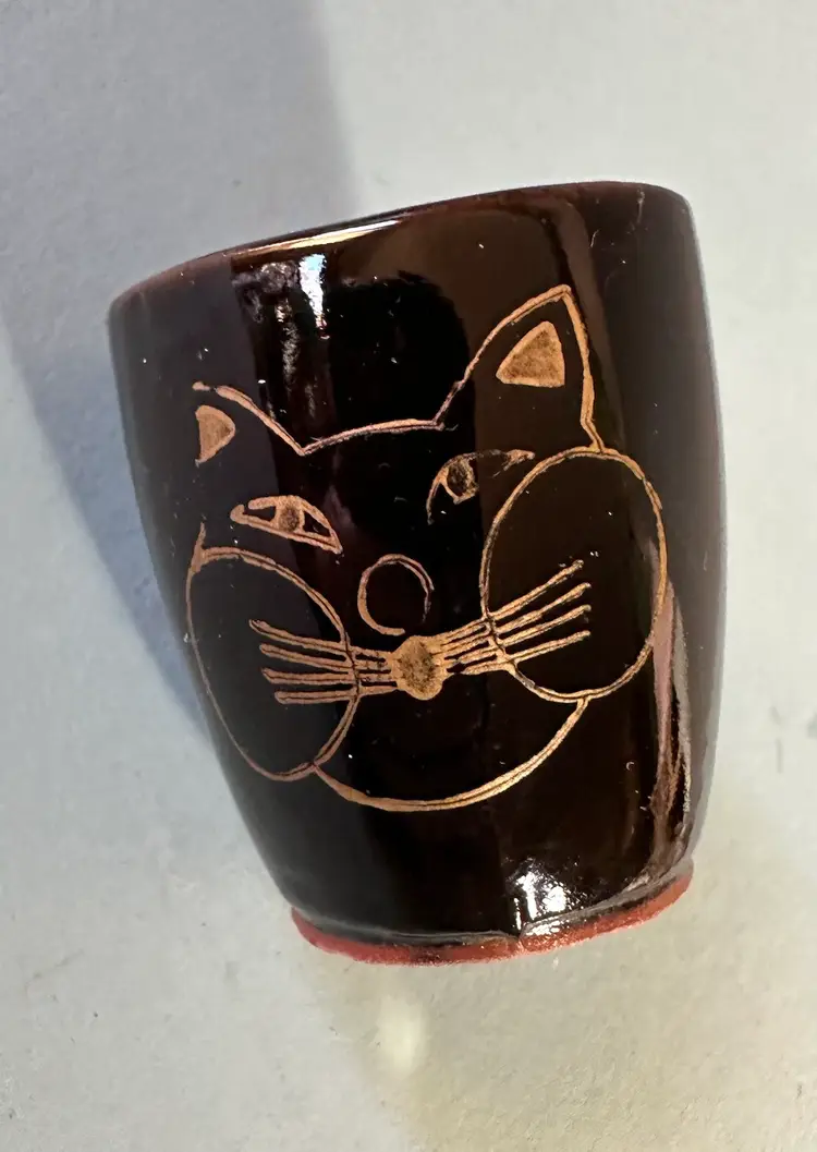 Vintage Cat Saki Cup Made In Japan Succulent Pot Your Favorite Saki Cup One