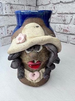 Ugly Pottery Mug Lady With A Hat
