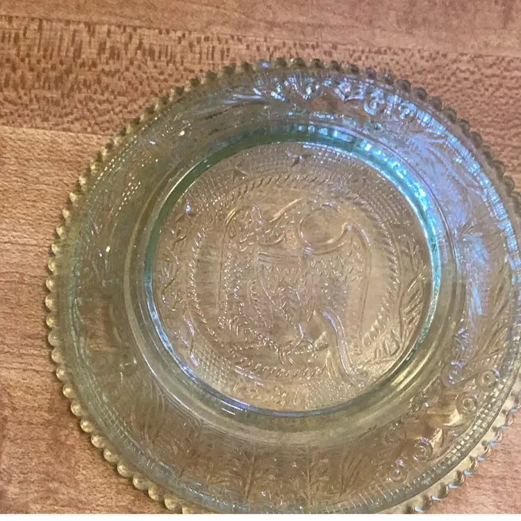 1831 Plate Green With Eagle