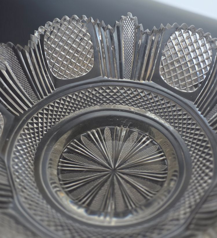 Cut glass epergne bowl ANTIQUE