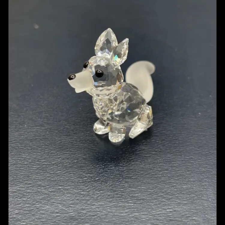 Swarovski Crystal Fox With Frosted Tail 1.25” Tall