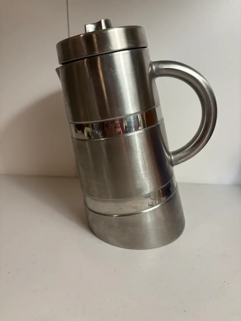 8 Cup Bonjour MCM Tilted Stainless Steel French Coffee Press.