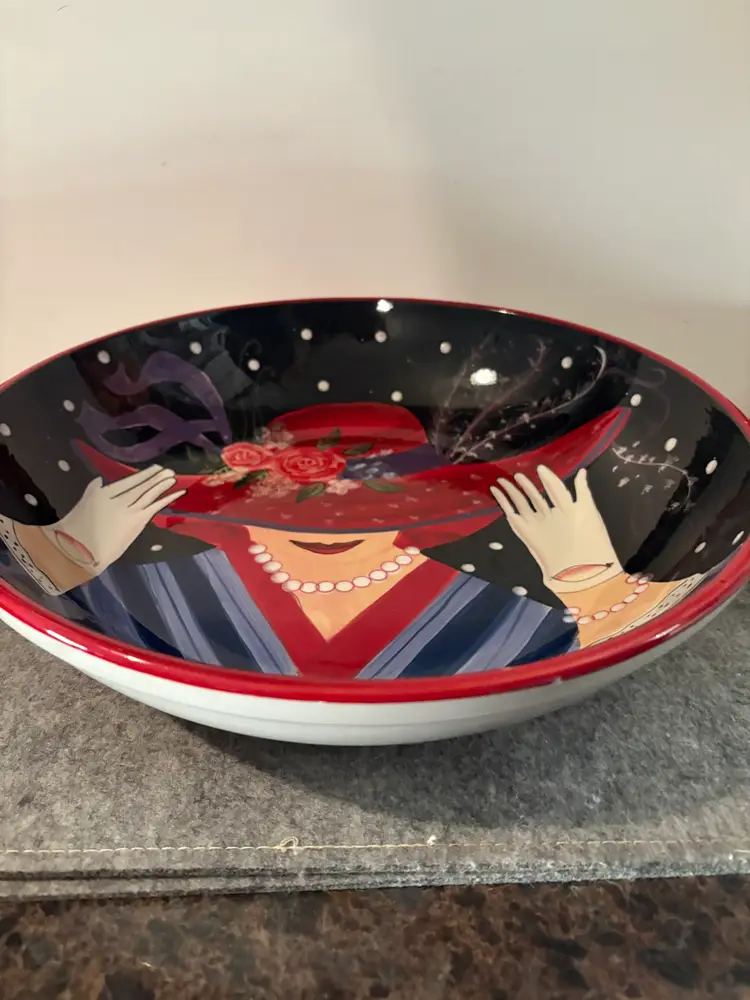 Certified International Red Lady Society Serving Bowl  13"  # 3047