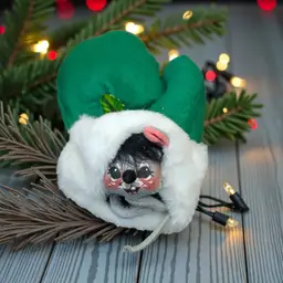 Vintage Annalee Mobilitee Dolls 1971 Christmas Mouse In Mitten