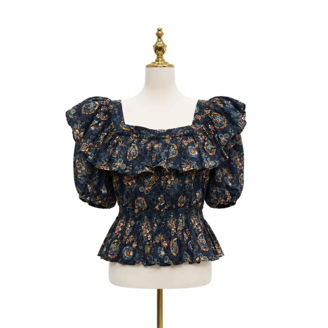 Ulla Johnson Dark Floral Warner Top Sz 6