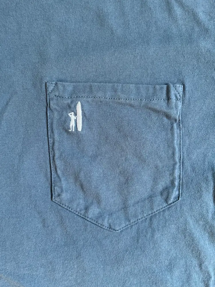Johnnie-O Blue Pocket T-Shirt Short Sleeve 100% Cotton Men’s Large Blue Wake