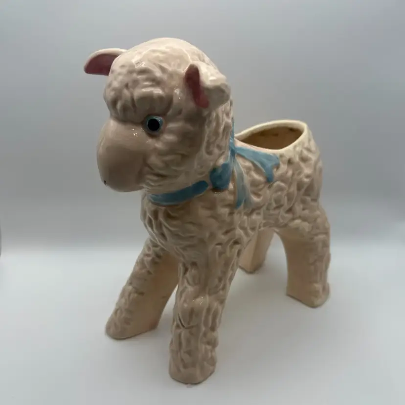 Vintage Hull Pottery #965 Ceramic Lamb Planter