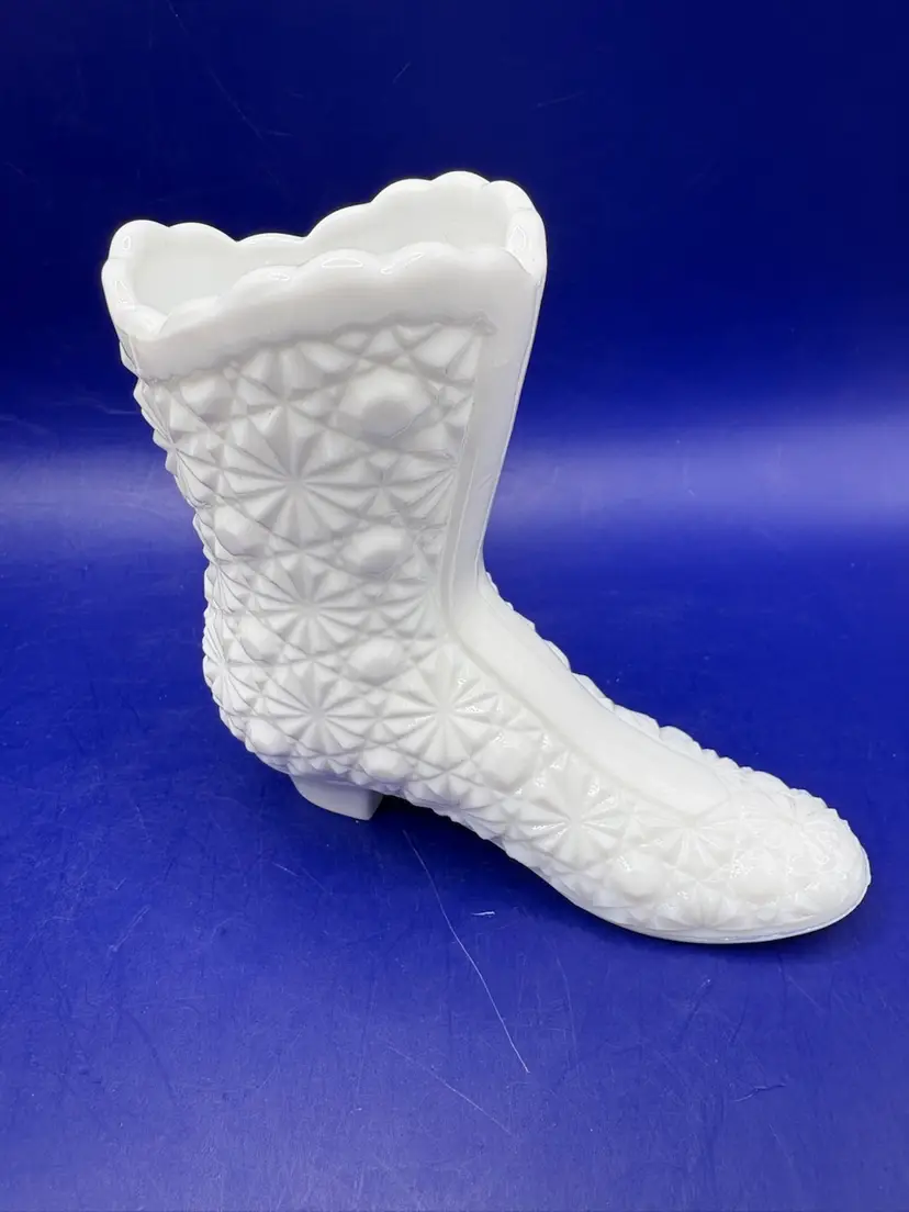 Fenton Milk Glass Boot Shoe