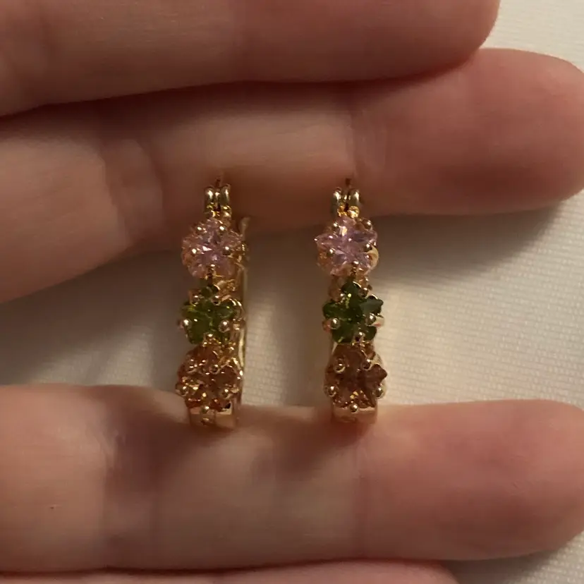 Swarovski Gold-Tone 3 Star Stone Earrings