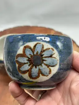 Vintage Otagiri Japanese Stoneware Teacups Sake 2 Floral Daisy