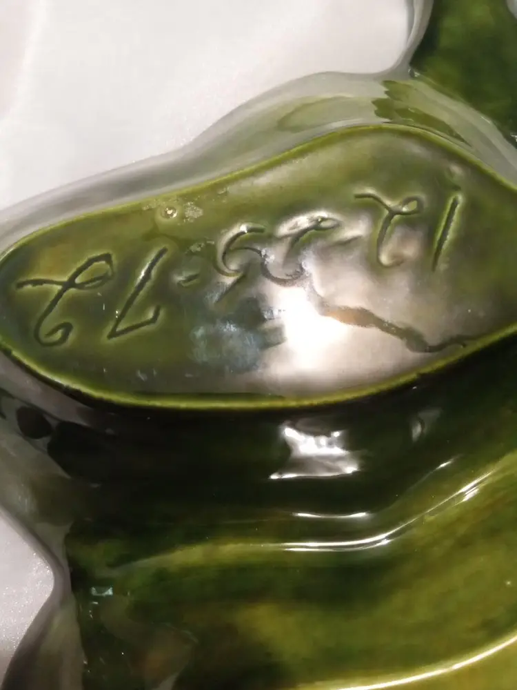 Holiday Vintage Glazed Green Tree Serving Tray Great Estate Sale Find