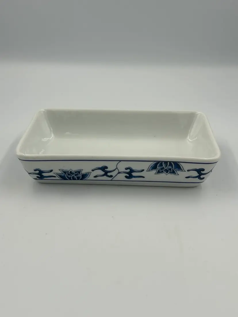 Vintage Collectible Blue And White China Air Airline Porcelain Tray/Flight Meal Dish