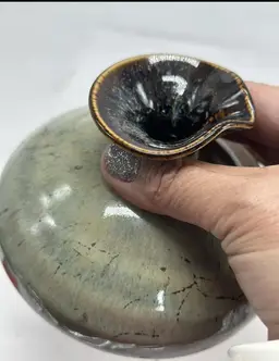 SALE Vintage Art Pottery Weed Pot Roger Butler RB Incredible Shape & Glaze Signed