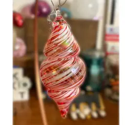 Glass Shell Ornament Pink And White