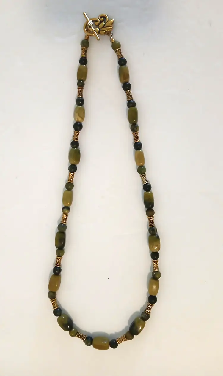 Handmade Green Jasper Stone 20" Necklace