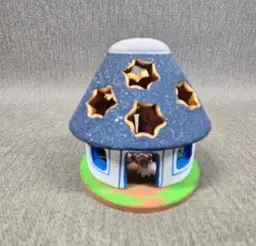 Miniature Pottery Covered Nativity Mushroom House Free Shipping