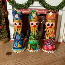 Vintage Christmas Three Wise Men Ornaments Japan