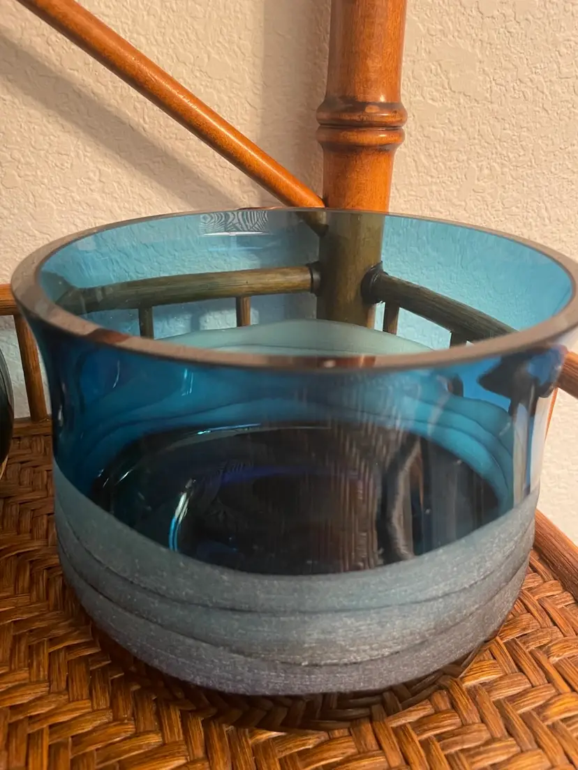 Largest Villeroy Boch Cobalt Jewels Art Glass Bowl