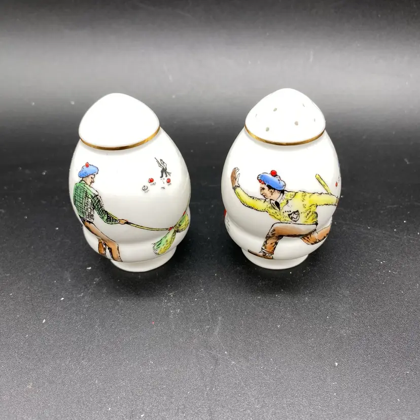 #4813d Royal Grafton Curling Cup Fine English Rare Pieces - Salt and Pepper