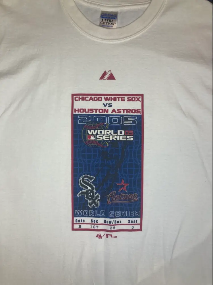 VTG World Series Ticket 2005 White Sox vs Astros Tee L