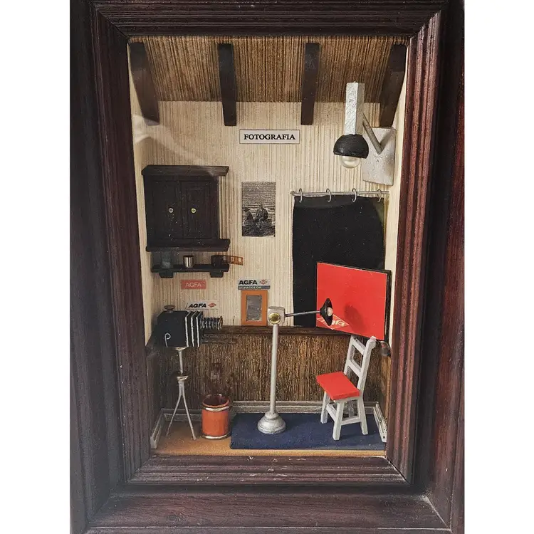 Vintage Handcrafted Wooden Hanging Shadow Box