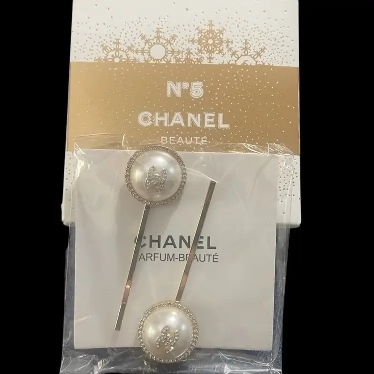 Gold-Tone Faux Pearl & Rhinestone Hair Pins