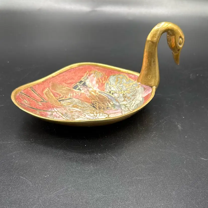 Brass Swan Trinket Dish