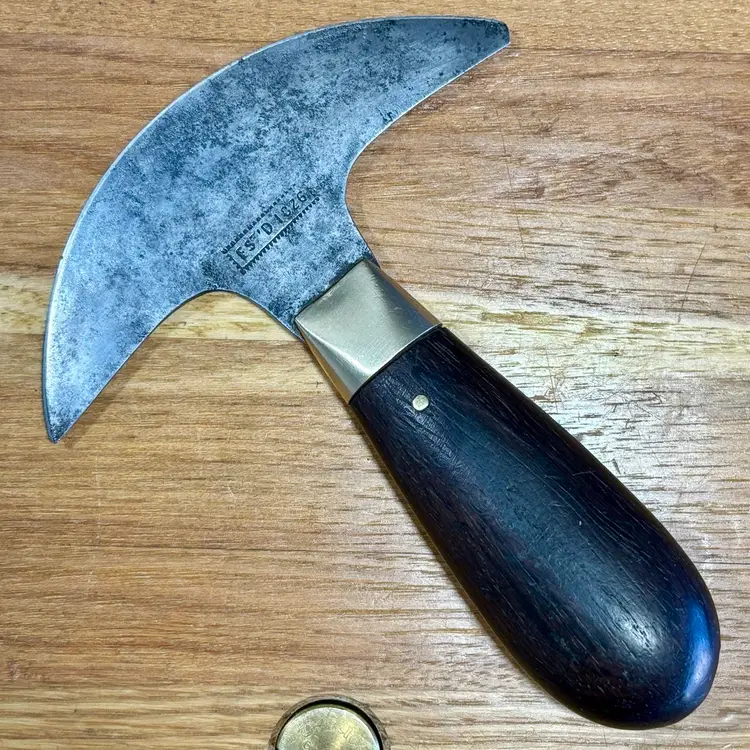 C.S. Osborne Leather Round Knife Head Knife Early Rosewood Handle