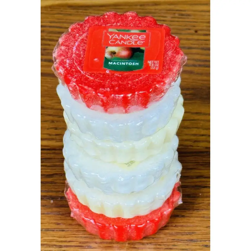 YANKEE TART CANDLES LOT OF 6 CHRISTMAS COLORS RED WHITE Sparkling Angel Apple