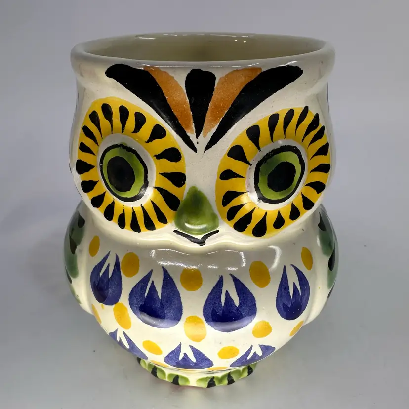 Vintage Gorky Gonzales Pottery Owl Pitcher