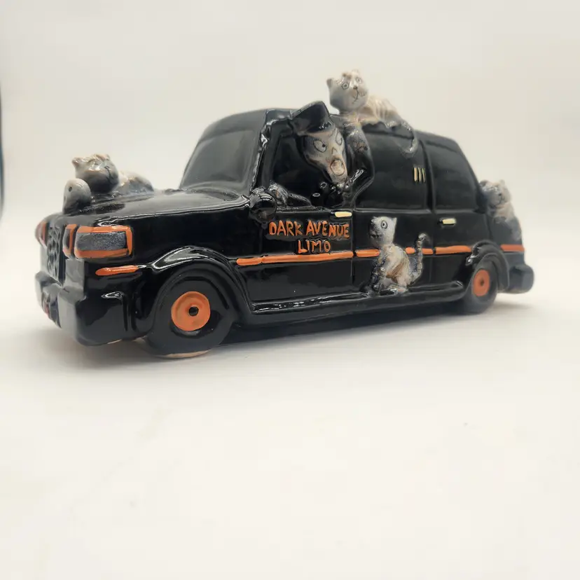 Yankee Candle Boney Bunch Dark Avenue Limo Cat Ceramic Votive Holder Halloween