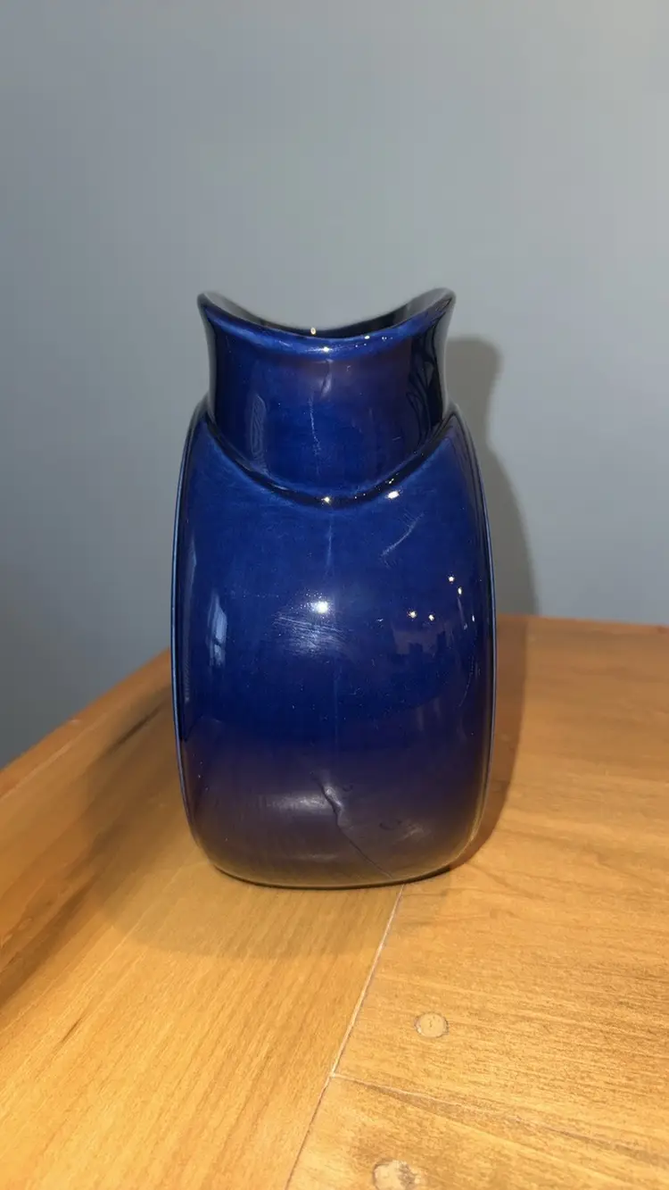 FIESTA Millennium II Cobalt Blue Disc VASE HLC USA 8.5” tall