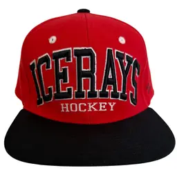 Corpus Christi Ice Rays Hockey Red & BlackFlat Brim Fitted Hat - XL by Zephyr