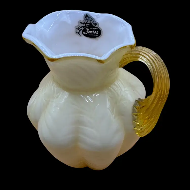 Vintage Fenton Yellow Pitcher