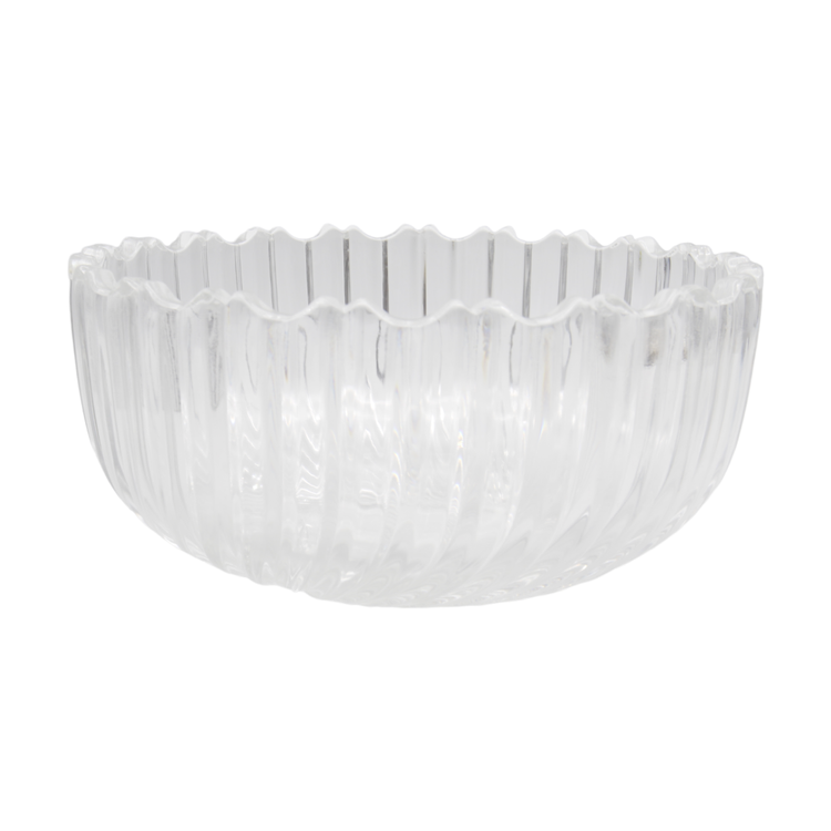 Mikasa PLEATS Collection Heavy Crystal Glass Serving Bowl 8" Diameter
